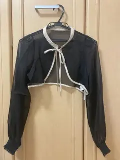 ボレロ　シースルー　黒　ベージュ