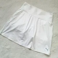 プーマ ゴルフウェア スカート パンツ付 ストレッチ ロゴ ホワイト