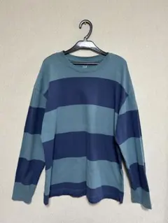 GAP 青系ボーダー長袖Tシャツ M