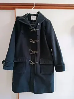 ダッフルコート ダークブルー フード付き