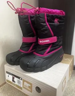 SOREL キッズブーツ サイズ4 黒/ピンク
