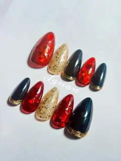 【サイズオーダー】No.17 ハートホロネイルチップ