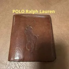 良品Ralph Laurenポロ・ラルフ・ローレン 二つ折り財布 ブラウン