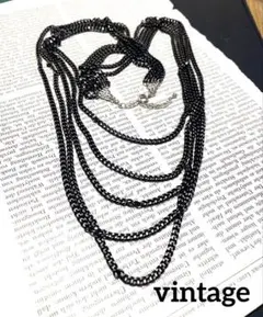 ヴィンテージ　五連チェーンネックレス