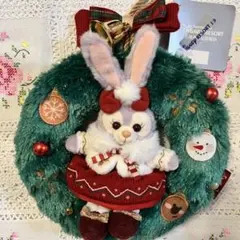 上海ディズニー　ステラルー　ぬいぐるみキーチェーン　クリスマスリース