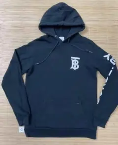 美品BURBERRY フード付き ブラックパーカー S