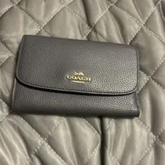 COACH 三つ折り財布 ブラック レザー