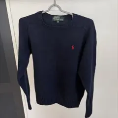 POLO RALPH LAUREN コットン セーター ネイビー 赤ポニー140
