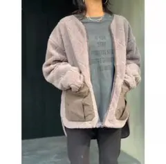 【flamingo farm】ノーカラーボアブルゾン 150265