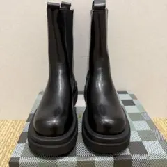 レディース サイドゴアブーツ ブラック 厚底のサムネイル