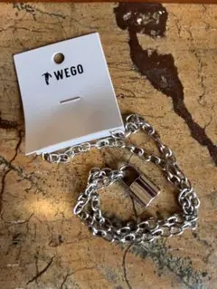 WEGO パドロックモチーフ ネックレス シルバーカラー