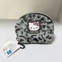 ハローキティ ヒョウ柄ポーチ しまむら ポーチ グレー ホワイト