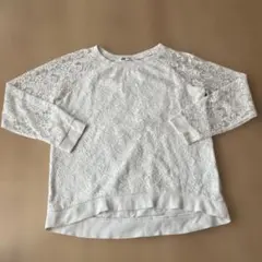H&M ホワイト レース 長袖 トップス US 10-12