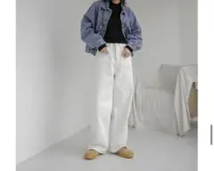 blackup ホワイト　ワイドデニム
