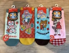 SWIMMER キャラクター柄ソックス 4足セット 23-25cm①