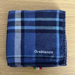 Orobianco タオルハンカチ ブルー チェック柄のサムネイル