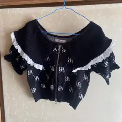 アンクルージュ フロントジップモノグラムトップス