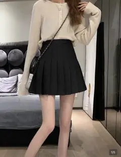 ブラック プリーツスカート JP-S (S)SHEIN