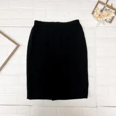 CORDIER ブラック 膝丈タイトスカート きれいめ 毛100% シンプル