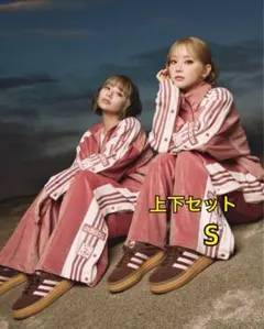 新品未使用　アディダスadidas　ベロアジャージ　セットアップ　上下 美品】adidas アディダス ベロア ジャージ セットアップ S 上下