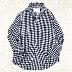 美品】ユナイテッドアローズ スキッパー リネン シャツ 麻 チェック柄 