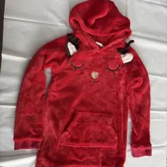 ⑦H&M 赤 フード付きパーカー 122/128
