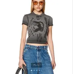 DIESEL レディース 半袖 Tシャツ スリム ショート丈　チビT Y2K