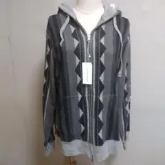 AZUL BY MOUSSY ジップアップパーカー 柄グレー M タグ付きのサムネイル