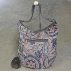LeSportsac レスポートサック　ショルダーバッグ　2WAY 花柄×グレー