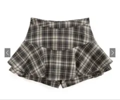 GRL チェック柄フリルスカートパンツ ks006