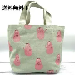 BARBAPAPA　バーバパパ　ミニトートバッグ　総柄　ミント　帆布　新品未使用のサムネイル