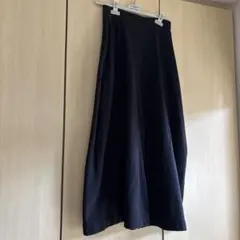わ様　PLAIN PEOPLE スカート見えワイドパンツ 黒 ジャージー素材