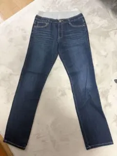 170cm キッズ デニム風 ロングパンツ ウエストリブ