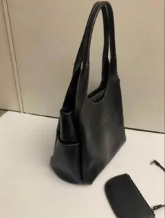 kitamura キタムラ カットワークロゴ 本革 レザー トートバッグ小銭財布