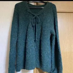 美品　ローリーズファーム　グリーンニットセーター