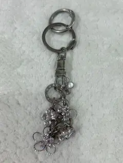 アンテプリマ　バッグチャーム　花　ストラップ　シルバー（色）