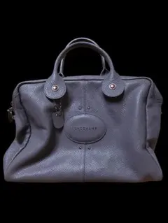 Longchamp ネオ 2way トートバッグ M煙灰ブルー ネイビー糸 - メルカリ