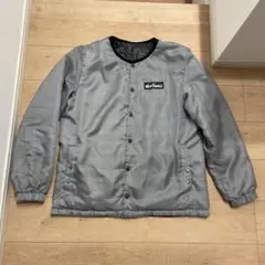 WILD THINGS グレー チェックジャケット　リバーシブル　プリマロフト