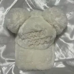ディズニー Disney ミッキー 耳付きキャップ ホワイト 白 モコモコ 冬