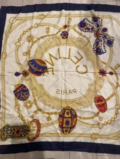 CELINE シルクスカーフ ジュエリー柄