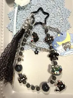 黒猫まみれฅ^•ω•^ฅストラップ
