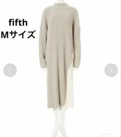 【新品•未使用】 fifth プリーツドッキングニットワンピース