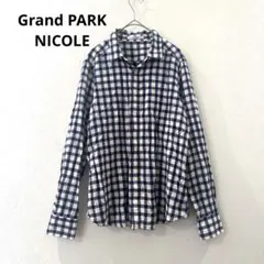 Grand PARK NICOLE ギンガムチェック リネン長袖シャツ F