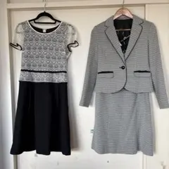 フォーマルスーツ 3点セット 黒白