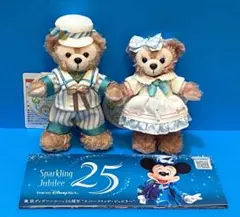 ファインドユアビューティフルブルー　ぬいぐるみバッジ　ダッフィー＆シェリーメイ