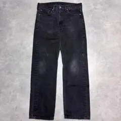 リーバイス505 Levis W33 ブラックデニム 黒 古着 ヒゲ 21372