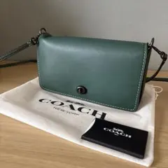 COACH お財布ショルダー グリーン ショルダー調節取り外し可 - メルカリ
