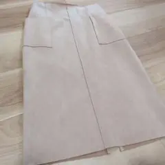 ABAHOUSE　ピンクベージュ タイトスカート 前面ポケット付き