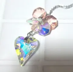 ◆013　最終値下　ハンドメイド　作家様　ネックレス　ペンダント　ハート　ピンク