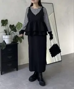 Prose vesse プロズヴェール ギャザーペプラムジャンスカ